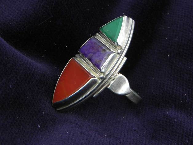 3-Steine-Silberring unikatring silber designerring unikat suggilit achat edelsteinring