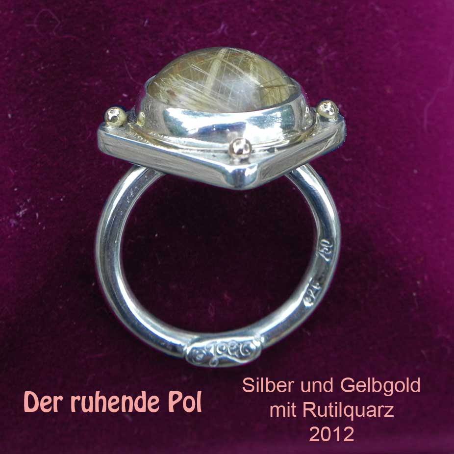 unikatring silber mit rutilquarz