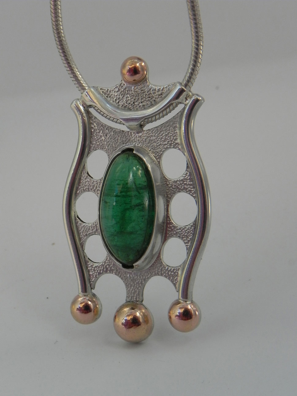 Silverpendant with beautiful Tourmaline