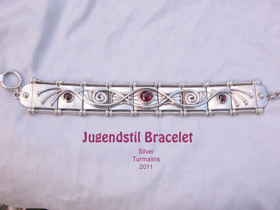 unikatschmuck armband silber gold turmalin designschmuck jugendstil