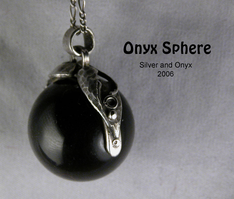 onyx kugel silber unikat