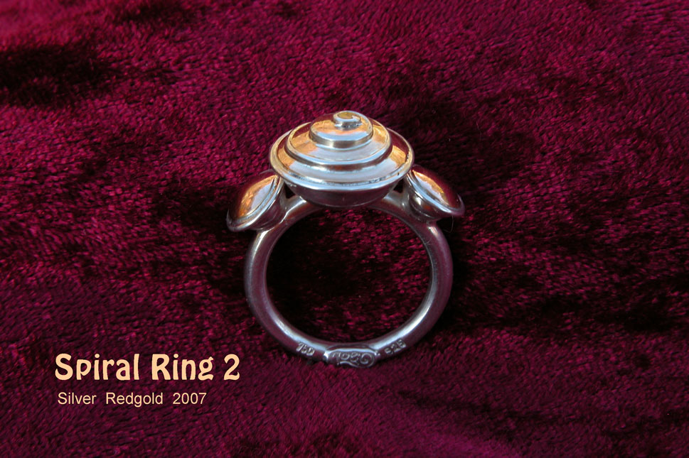 unikatring silber gold spirale designerring