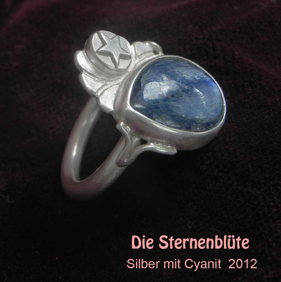 unikatring silber cyanit stern