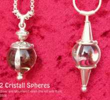 Kristallkugel unikatschmuck Bergkristallkugel Silberunikat