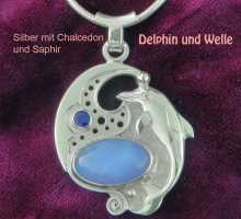 one of a kind jewel dolphin chalcedon saphir