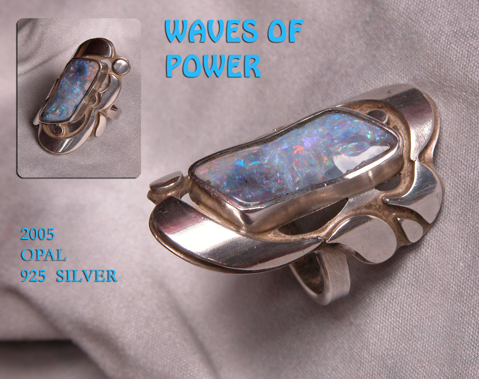 unikatring silber opal